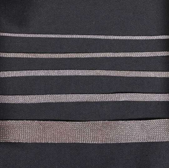Tresse plate Argent - 2, 3, 4, 5, 15 mm - Fab. Française ancienne - Au mètre ou au rouleau de 200 m