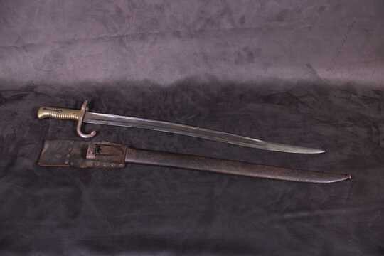 Baionette sabre pour Chassepot. Second Empire recyclé Allemagne(?)