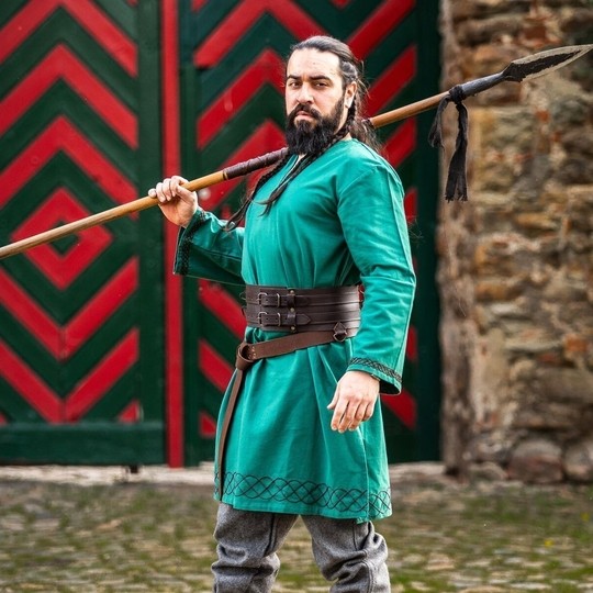 Tunique viking Borr Verte brodée