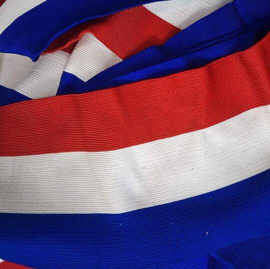 Bandes de maille tricolore - Fab. Française ancienne - Au mètre 