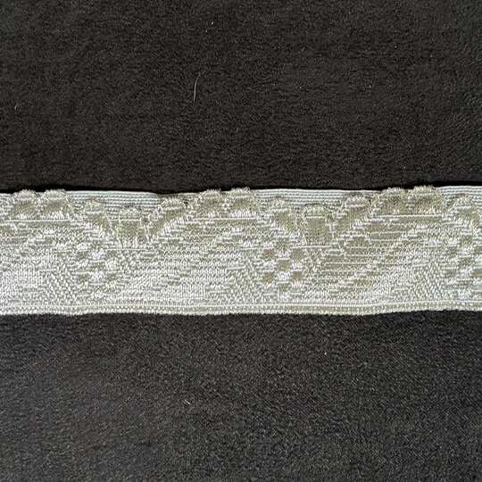 Galon ondulé d'un coté feuilles de chêne Argent  - 26 mm - Fab. Française Moderne - au mètre  