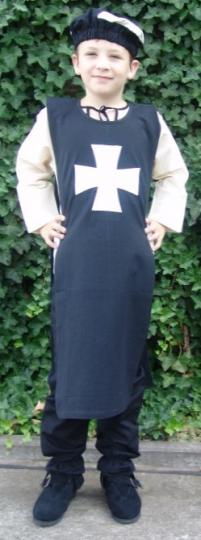 Tabard enfant - Noir croix blanche ou rouge